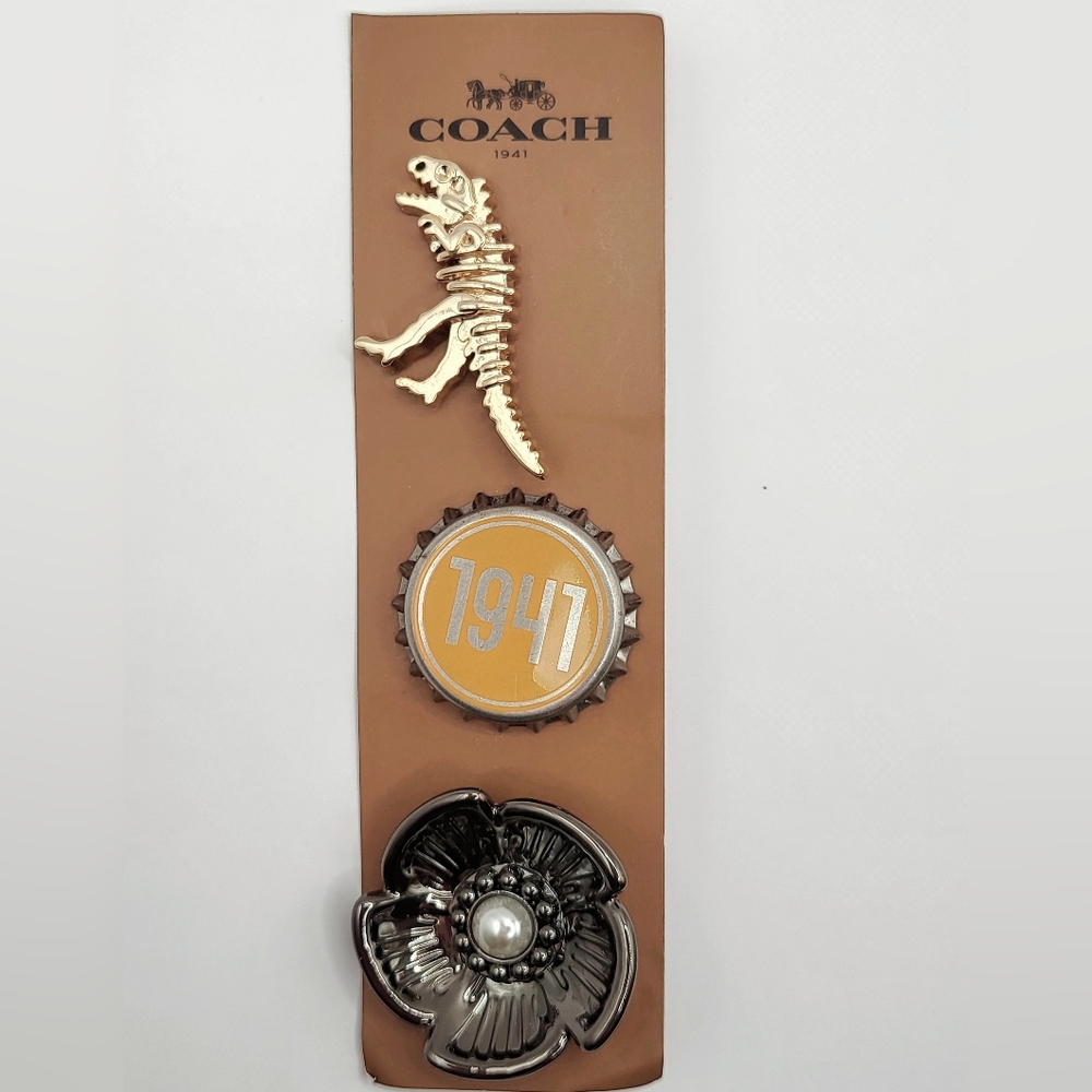 Coach Tearose Pearl, Rexy, Bottlecap Collectible Pins (Rare)